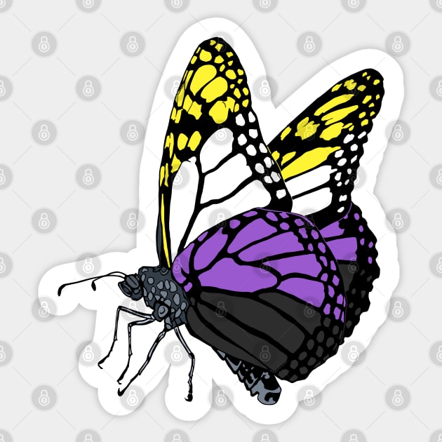 Nonbinary Butterfly Sticker by theartfulscientist